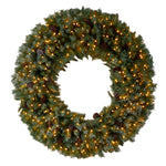 Nearly Natural W1281 5` Artificial Christmas Wreath with 400 Clear LED Lights