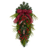 Nearly Natural W1279 24`` Christmas Pine Cones, Berry and Bells Wreath