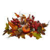 Nearly Natural 4155 Artificial Arrangement Pumpkin, Gourd, Berry & Maple Leaf Candelabrum