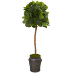 Nearly Natural T1125 5' Artificial Green Real Touch Fiddle Leaf Tree in Metal Planter