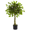 Nearly Natural 5383 3' Artificial Green Ficus Tree, UV Resistant (Indoor/Outdoor)