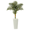 Nearly Natural T2189 4.5` Golden Cane Artificial Palm Tree in Tall White Planter