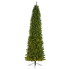 Nearly Natural 10` Slim Green Mountain Pine Artificial Christmas Tree with 800 Clear LED Lights