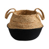 Nearly Natural 0826-S1 14” Boho Chic Handmade Cotton & Jute Black Woven Planters