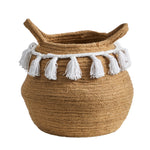 Nearly Natural 0830-S1 11” Boho Chic Handmade Natural Cotton Woven Planter with Tassels