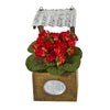 Nearly Natural 14`` Violet Artificial Plant in Tin Roof Planter