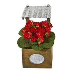 Nearly Natural 14`` Violet Artificial Plant in Tin Roof Planter