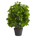 Nearly Natural 6411 2' Artificial Green Ficus Tree in Black Planter