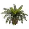 Nearly Natural Cycas w/Hexagon Vase Silk Plant