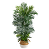 Nearly Natural T2927 5’ Areca Artificial Palm Tree in Cotton & Jute White Planters