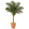 Nearly Natural T2184 4.5’ Golden Cane Artificial Palm Tree in Terra-Cotta Planters