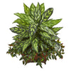 Nearly Natural 8751 32" Artificial Green Silver King & Mini Melon Plant in Planter