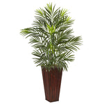 Nearly Natural 6968 41" Artificial Green Areca Palm in Bamboo Planter