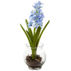 Nearly Natural Hyacinth & Birds Nest w/Vase