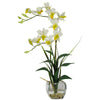 Nearly Natural Dendrobium w/Glass Vase Silk Flower Arrangement