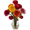 Nearly Natural Gerber Daisy & Ranunculus Delight Arrangement