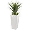 Nearly Natural 9641 40" Artificial Green Spiky Agave Plant in White Planter