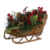 Nearly Natural A1860 18`` Christmas Sleigh with Artificial Christmas Arrangement