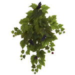 Nearly Natural 6114-S2 31" Artificial Green Grape Hanging Leaf Plant, Set of 2