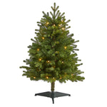 Nearly Natural 3` Washington Fir Artificial Christmas Tree with 50 Clear Lights