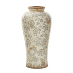 Nearly Natural 0179-S1 16" Tuscan Ceramic Floral Scroll Urn Vase