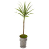 Nearly Natural P1084 51" Artificial Green Yucca Plant in Vintage Metal Planter
