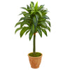 Nearly Natural 9264 49" Artificial Green Dracaena Plant in Terra Cotta Planter