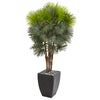 Nearly Natural 9467 59" Artificial Green Fan Palm Tree in Black Planter