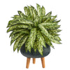 Nearly Natural P1581 18” Aglaonema Artificial Plant in Black Planter with Stand