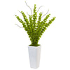 Nearly Natural 1461 Bells of Ireland in White Planter