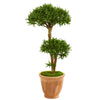 Nearly Natural 9241 41" Artificial Green Bonsai Styled Podocarpus Tree in Terra Cotta Planter