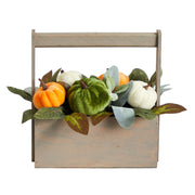 Nearly Natural A1786 10`` Artificial Autumn Arrangement in Wood Basket