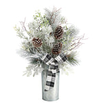 Nearly Natural A1848 28`` Artificial Christmas Arrangement in Decorative Tin