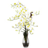 Nearly Natural Dendrobium w/Vase Silk Flower Arrangement