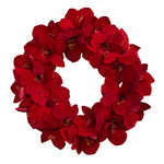 Nearly Natural 4879 22" Artificial Red Amaryllis Wreath