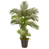 Nearly Natural T1243 5' Artificial Green Areca Palm Tree in Decorative Metal Pail with Rope