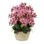 Nearly Natural A1401 33” Phalaenopsis Orchid Artificial Arrangement in White Vases
