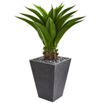Nearly Natural 8129 3' Artificial Green Agave Plant in Slate Finished Planter