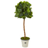 Nearly Natural T1151 5' Artificial Green Real Touch Fiddle Leaf Tree in Decorative Planter 