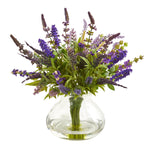 Nearly Natural 1939 16" Artificial Lavender Bouquet Arrangement in Vase