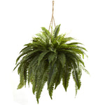 Nearly Natural 6788 29" Artificial Green Double Giant Boston Fern Hanging Basket