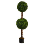 Nearly Natural T2026 4.5` Boxwood Double Ball Topiary Artificial Trees