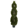 Nearly Natural 5483 60" Artificial Green Pond Cypress Spiral Topiary Tree, UV Resistant (Indoor/Outdoor)