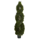 Nearly Natural 5483 60" Artificial Green Pond Cypress Spiral Topiary Tree, UV Resistant (Indoor/Outdoor)