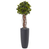 Nearly Natural 5828 3.5' Artificial Green English Ivy Tree in Gray Cylinder Planter, UV Resistant (Indoor/Outdoor)