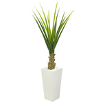 Nearly Natural 8087 5' Artificial Green Agave Plant in White Planter