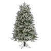 Nearly Natural 5` Flocked Colorado Mountain Fir Artificial Christmas Tree with 300 Warm White Microdot (Multifunction) LED Lights with Instant Connect Technology and 511 Bendable Branches
