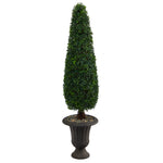 Nearly Natural T2195 57`` Boxwood Topiary Artificial Tree in Charcoal Urn