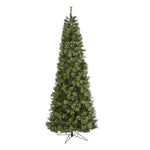Nearly Natural 9` Cashmere Slim Artificial Christmas Tree with 550 Warm White Lights and 1308 Bendable Branches
