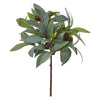 Nearly Natural 6201-S12 12" Artificial Green Olive Branch Plant with Berries, Set of 12